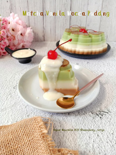 Foto resep Matcha Vanilla Mocca Pudding