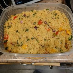 A picture of Roast pepper & tomatoe cous cous.