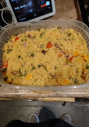 A picture of Roast pepper & tomatoe cous cous.
