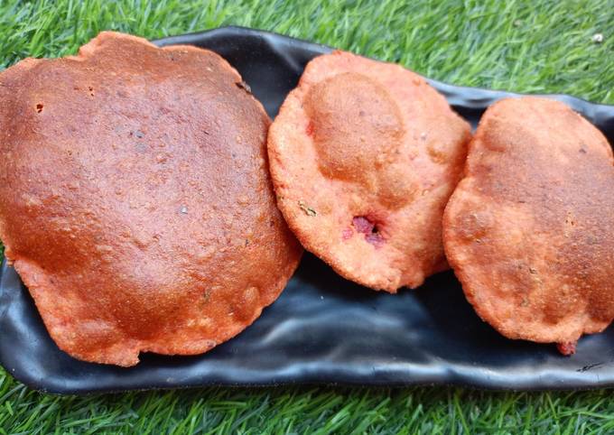 Leftover beetroot carrot tomato pulp poori Recipe by Chef Tripti Saxena ...