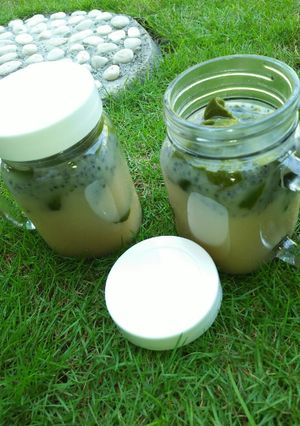 Foto resep Teh tarik cincau selasih