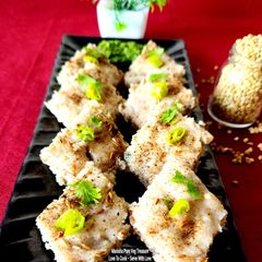 A picture of Whole Buckwheat Dhokla - Kuttu Dhokla - Farali Vrat Dhokla.