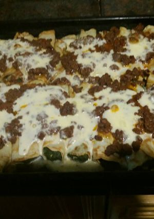 Una foto de Canelones de acelga, queso y ricota
