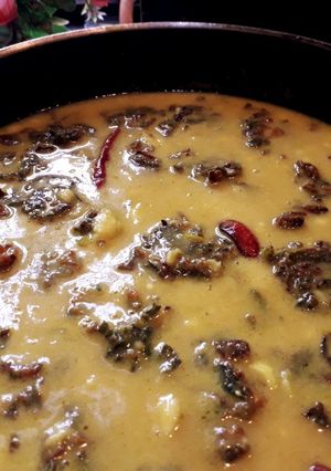 A picture of Palak kadhi.