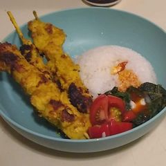 A picture of Curry Satay Chicken Skewer.