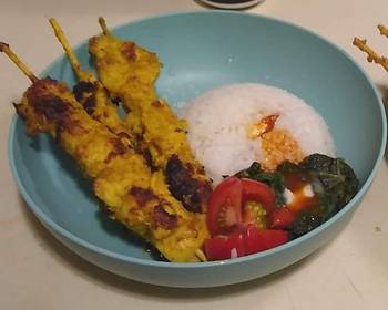 Popular Cuisine Curry Satay Chicken Skewer Delicious