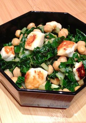 A picture of Sautéed Silverbeet with Chickpeas.
