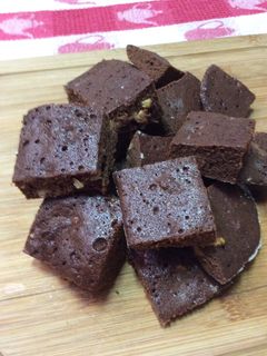Una foto de Brownies para diabéticos en el microondas