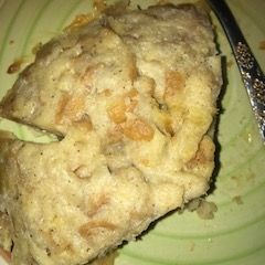 A picture of Cheesy Bread & Butter Pudding.