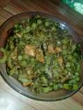 Sambal ijo ikan asin gabus