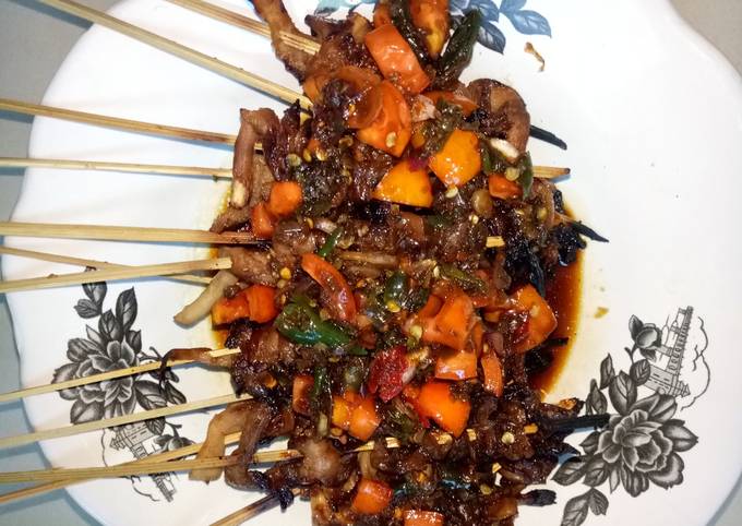 Sate jamur tiram sambal kecap