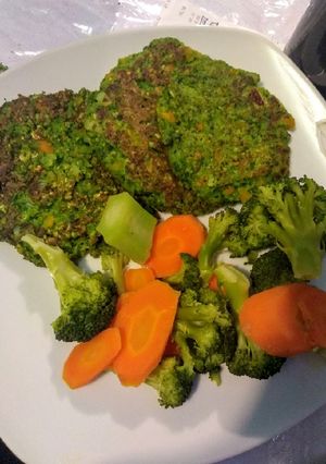 Una foto de Tortitas de espinacas y garbanzos