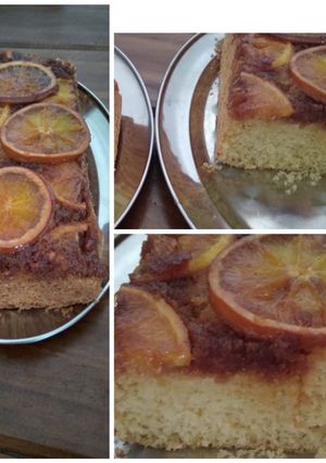 Una foto de Budín de naranja invertida