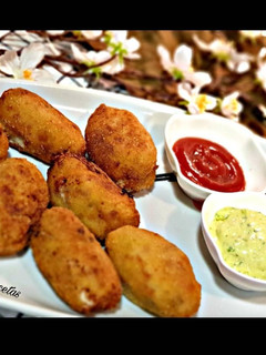 Una foto de Croquetas de jamón y champiñones