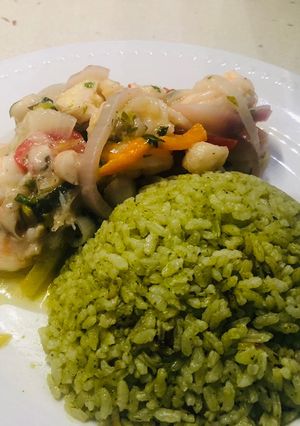 Una foto de Arroz verde a lo Chef G💪🏾🔥🇵🇷👨🏾🍳
