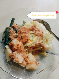 Foto resep Tahu telur berlapis sawi(menu diet rendah kalori)