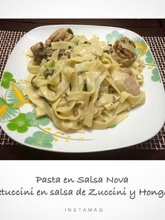 Una foto de Fetuchini en Salsa de Zuchinni