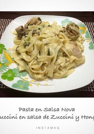 Una foto de Fetuchini en Salsa de Zuchinni