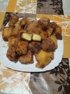 Una foto de Leche frita con esencia de naranja
