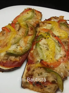 Una foto de Pizzas de berenjena