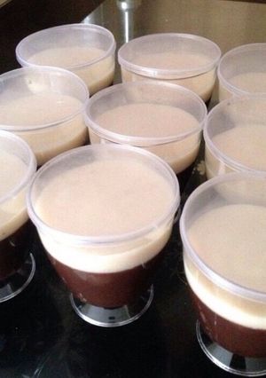 Foto resep Silky Puding Cokelat fla Vanilla ala KFC