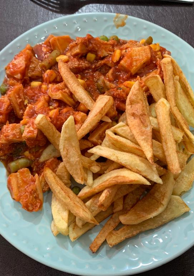 Una foto de Guatitas a la Jardinera, para chuparse los dedos!!