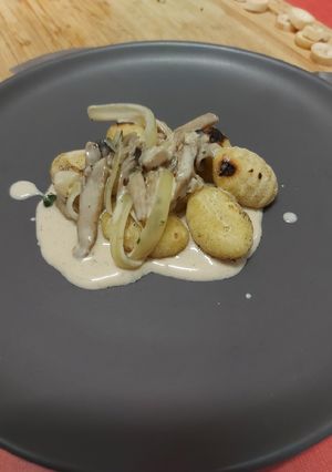 Une photo de Gnocchis à la sauce champignon