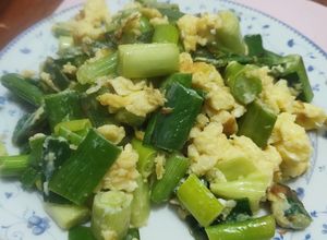 Gambar Leek/Daun Bawang Cina Goreng Telur
