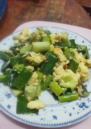 Gambar Leek/Daun Bawang Cina Goreng Telur