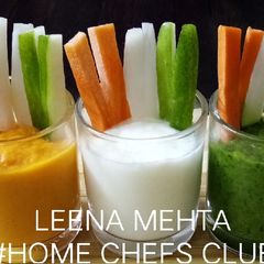 A picture of Tricolour hummus dip.