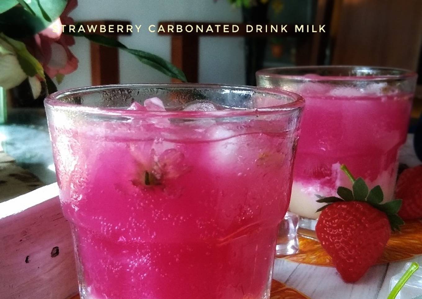 Strawberry Carbonated Drink milk