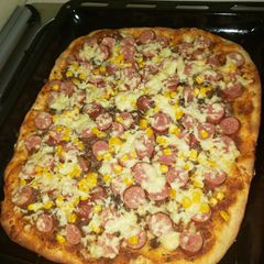 A picture of Oven baked pizza.