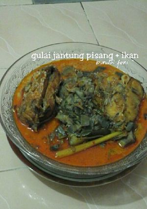 Foto resep Gulai jantung pisang + ikan