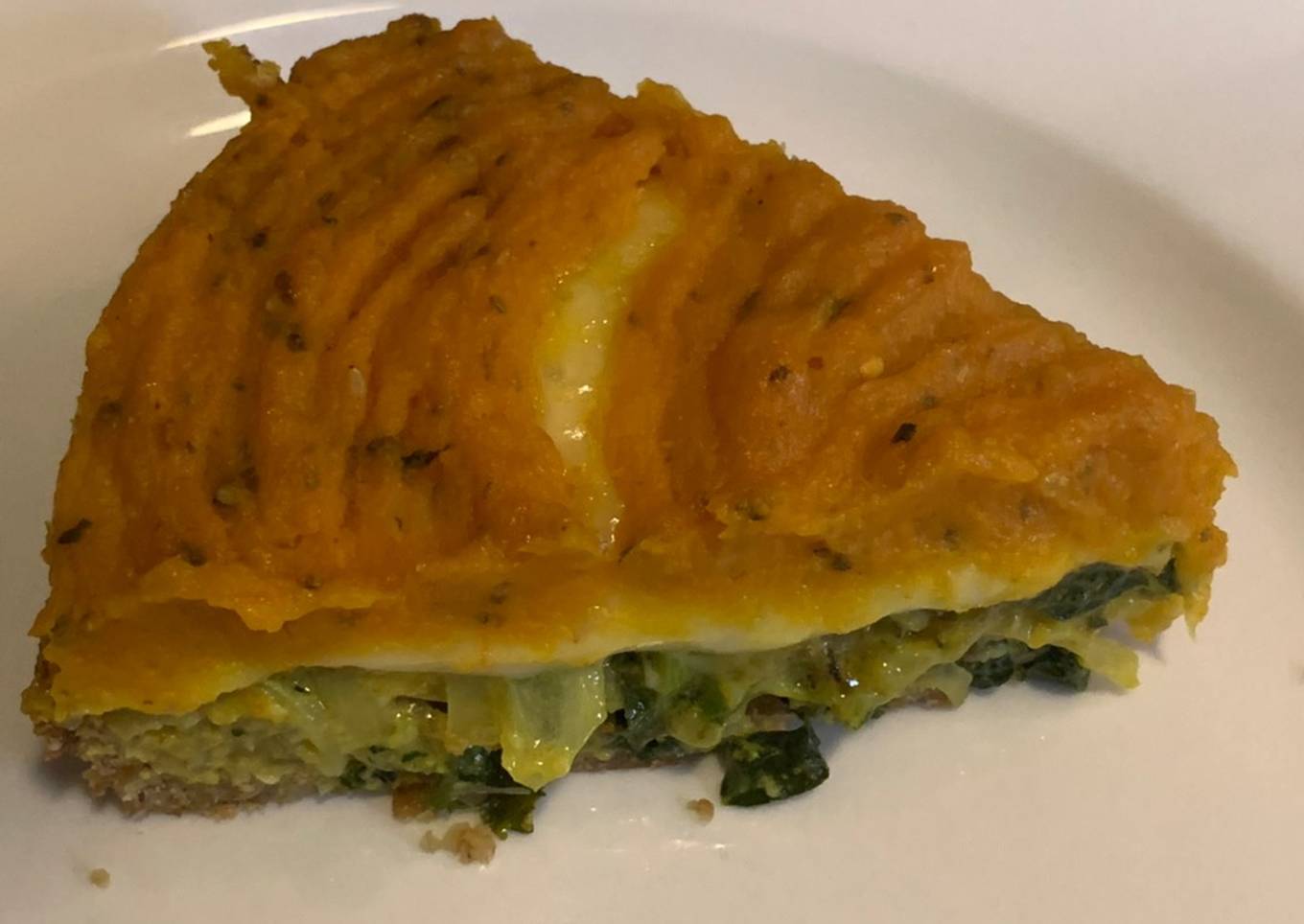 TARTA de KALE, CEBOLLA, CALABAZA. Y MUZARELLA (sin gluten) muy nutritivo