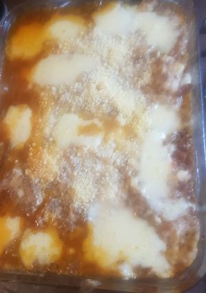 Una foto de Moussaka o Lasaña griega a la Patymo