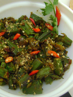 A picture of Okra Peanut Masala.