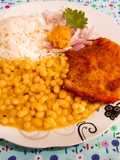 Frijol Panamito con Milanesa de pollo