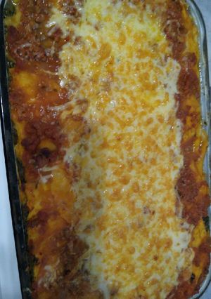 Una foto de Lasagna de espinaca y carne