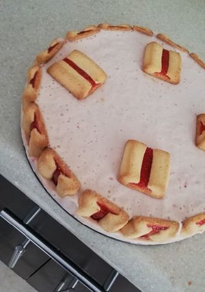 Una foto de Pay de barritas de fresa