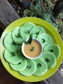 Foto resep Serabi Pandan Kuah Kinca