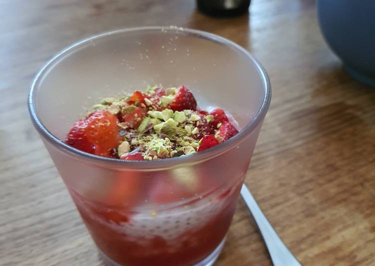 Les Meilleures Recettes de Chia pudding fraises/ coco