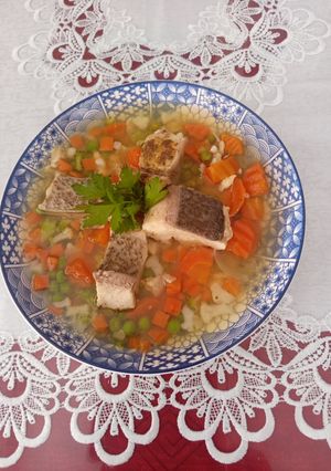 Busa 🐟hal 🐠húsleves🌿 recept fotója