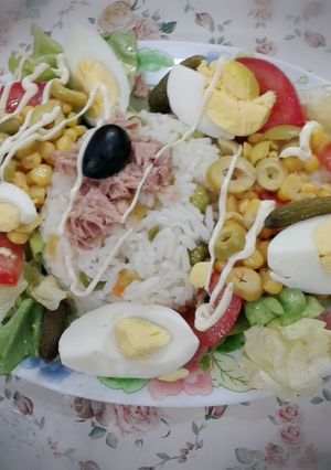 صورة لوصفة سلطة أرز خفيفة