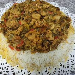 Arabian Goat testicle biryani A picture of Arabian Goat testicle biryani.