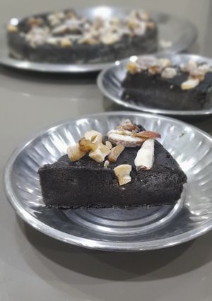 A picture of Vegan Gluten free healthy Jowar Chocolate Cake.