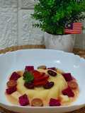 Puding Buah-Buahan Sos Kacang Merah