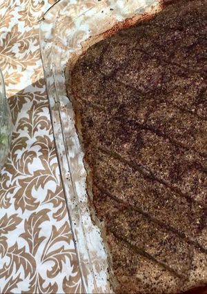 A picture of Kibbeh bil Sanieh (Baked Kibbeh).