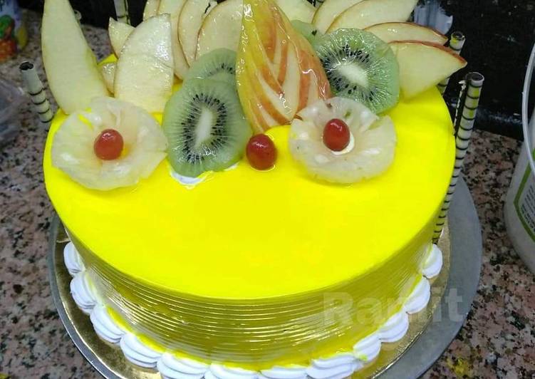 Recipe of Speedy Fresh Fruit Cake Eggless