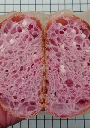 Foto resep Purple Sweet Potato Cheese Sourdough Bread