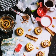 A picture of Cinnamon swiss rolls.